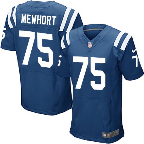 Men's Elite Jack Mewhort Nike Jersey Royal Blue Home - #75 NFL Indianapolis Colts